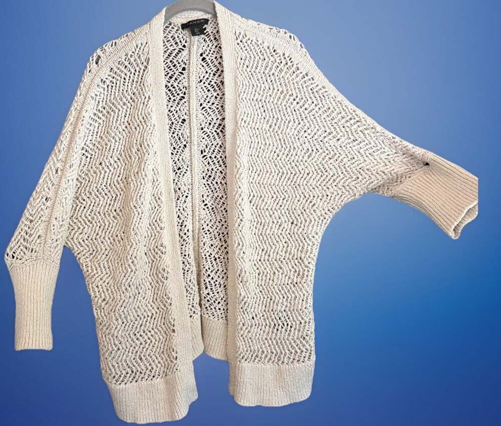 Coastal Granny Crochet Knit LagenCore Dolman Sleeves Boho Cottage Core L
